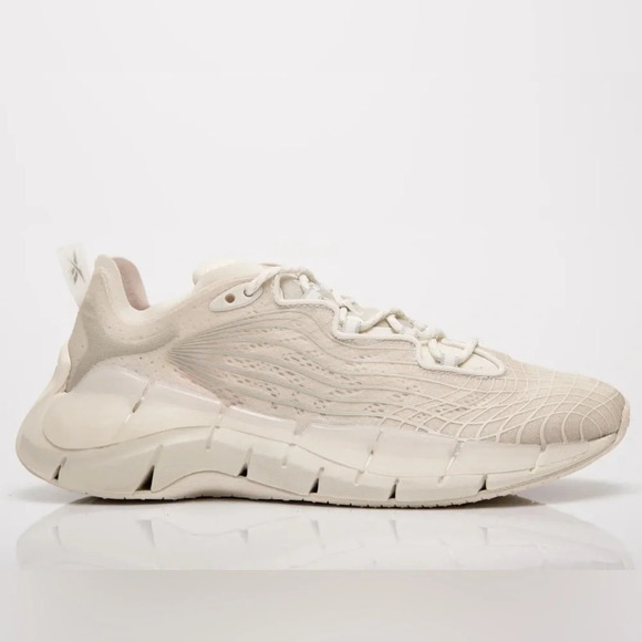 Reebok Zig Kinetica II Women's Chalk Grey Orange Flare Running Shoes - Picture 6 of 10